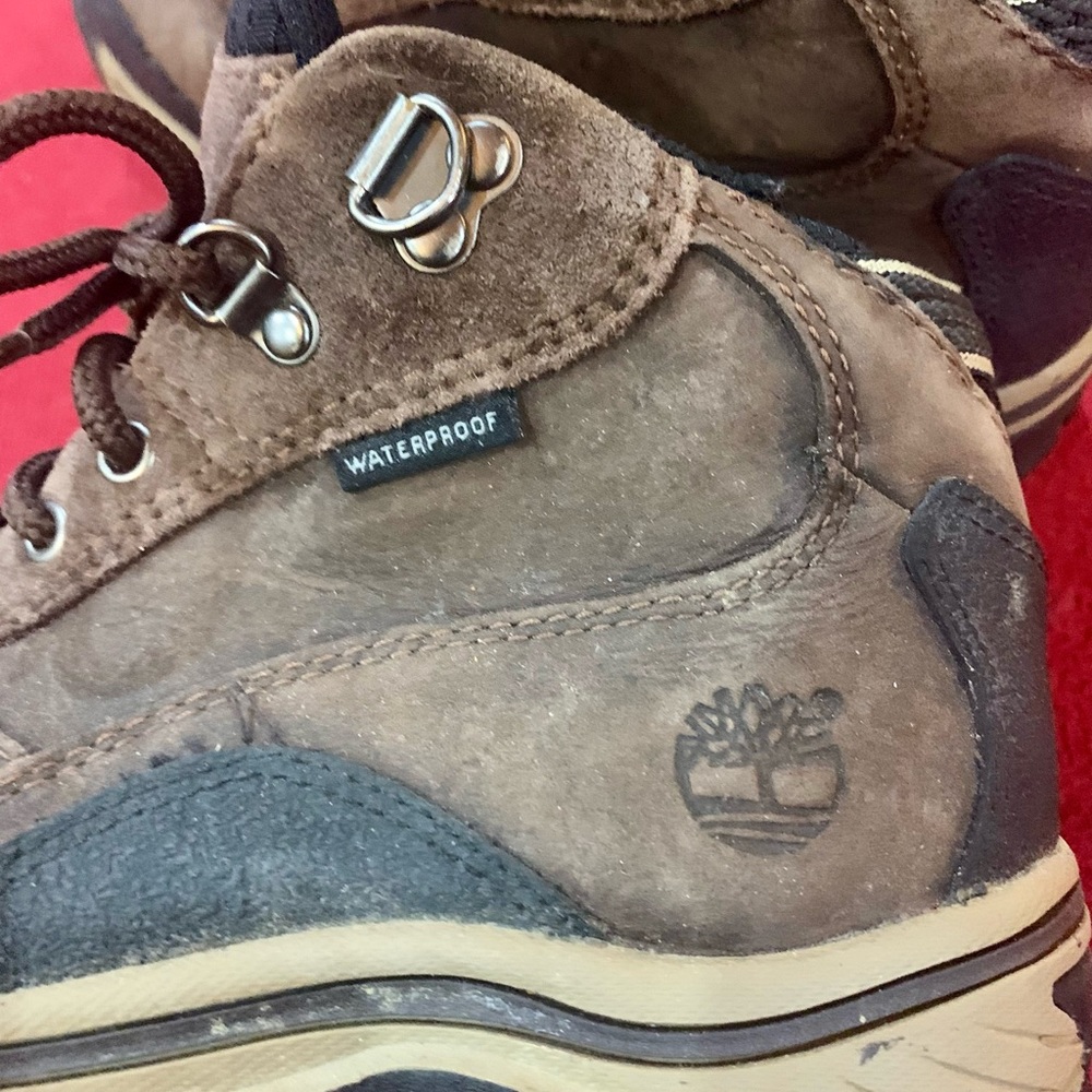 2 pair Boy’s Size 1.5 Waterproof Brown Timberland Boots & S Sport Sneakers GUC